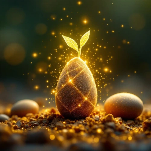 Goldener Samen der eingepflanzt wurde