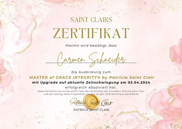 Ausbildungsnachweis von Saint Clairs zum Master of GI®